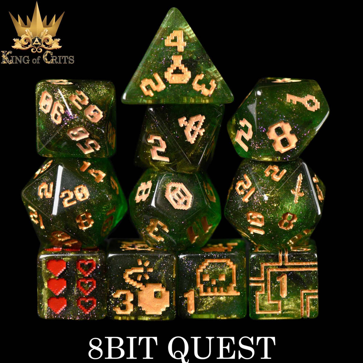 DNDDICE.COM Dice > Other Dice 8BIT Quest - 11 Dice Set 758890748396 ER118BIT
