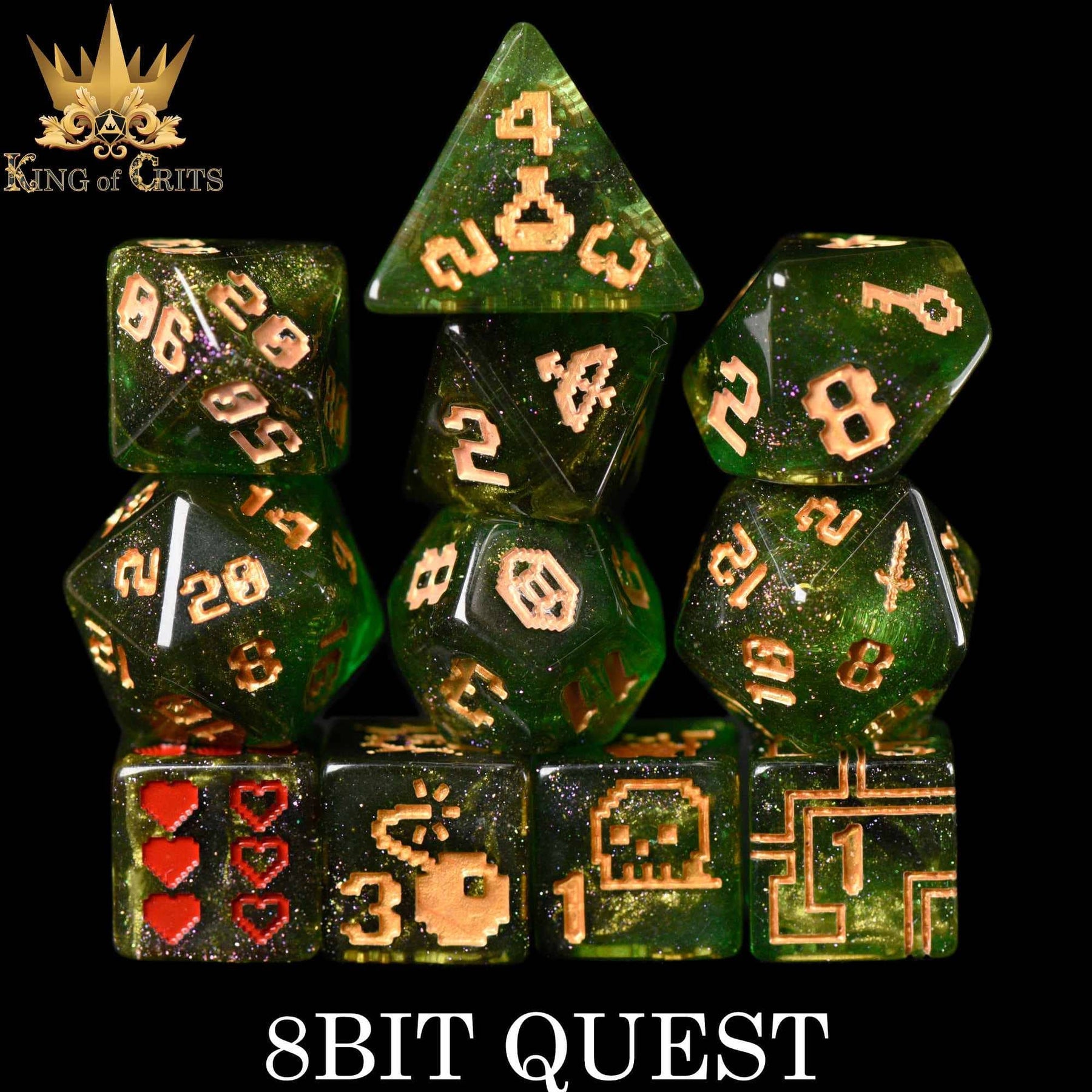 DNDDICE.COM Dice > Other Dice 8BIT Quest - 11 Dice Set 758890748396 ER118BIT