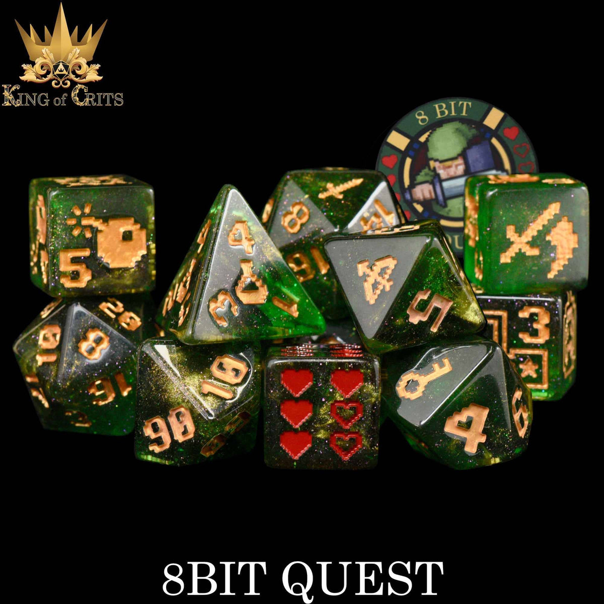 DNDDICE.COM Dice > Other Dice 8BIT Quest - 11 Dice Set 758890748396 ER118BIT