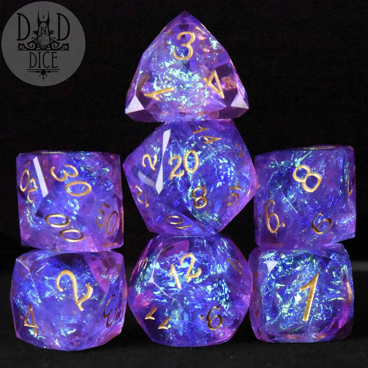 DNDDICE.COM Dice > Other Dice Crown Jewels Imperial (Handmade) - 7 Dice Set 758890750658 HM07JEWEL01