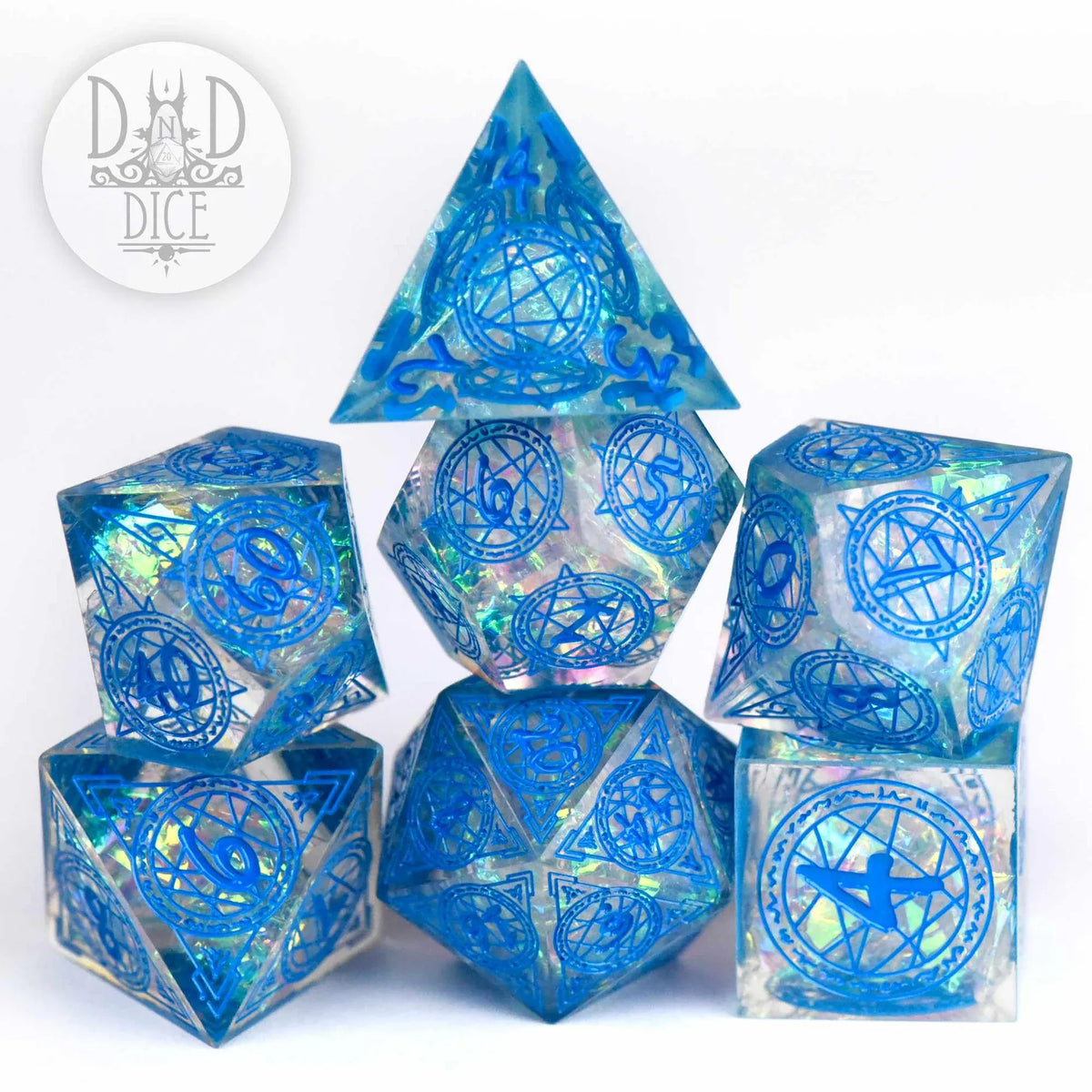 DNDDICE.COM Dice > Other Dice Crown of Magic (Handmade) - 7 Dice Set 758890750856 HM07CROWN2