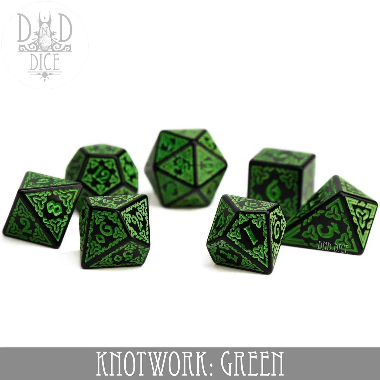 DNDDICE.COM Dice > Other Dice DND DICE: Knotwork: Green 758890748129 PA07KNOT2