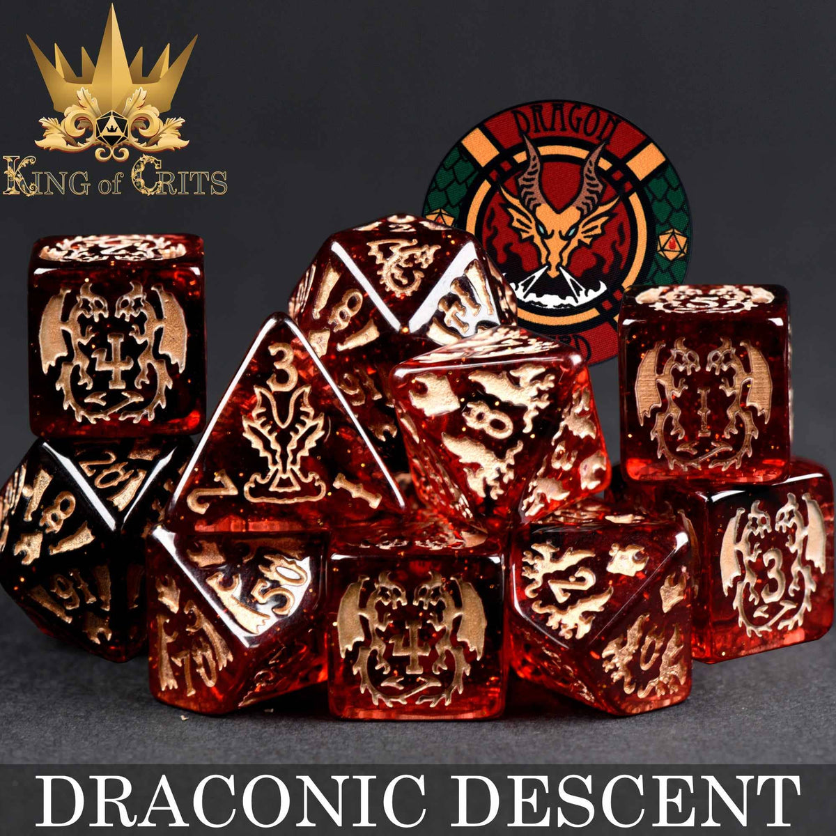 DNDDICE.COM Dice > Other Dice Draconic Descent - 11 Dice Set 758890746057 ER11DRAGON