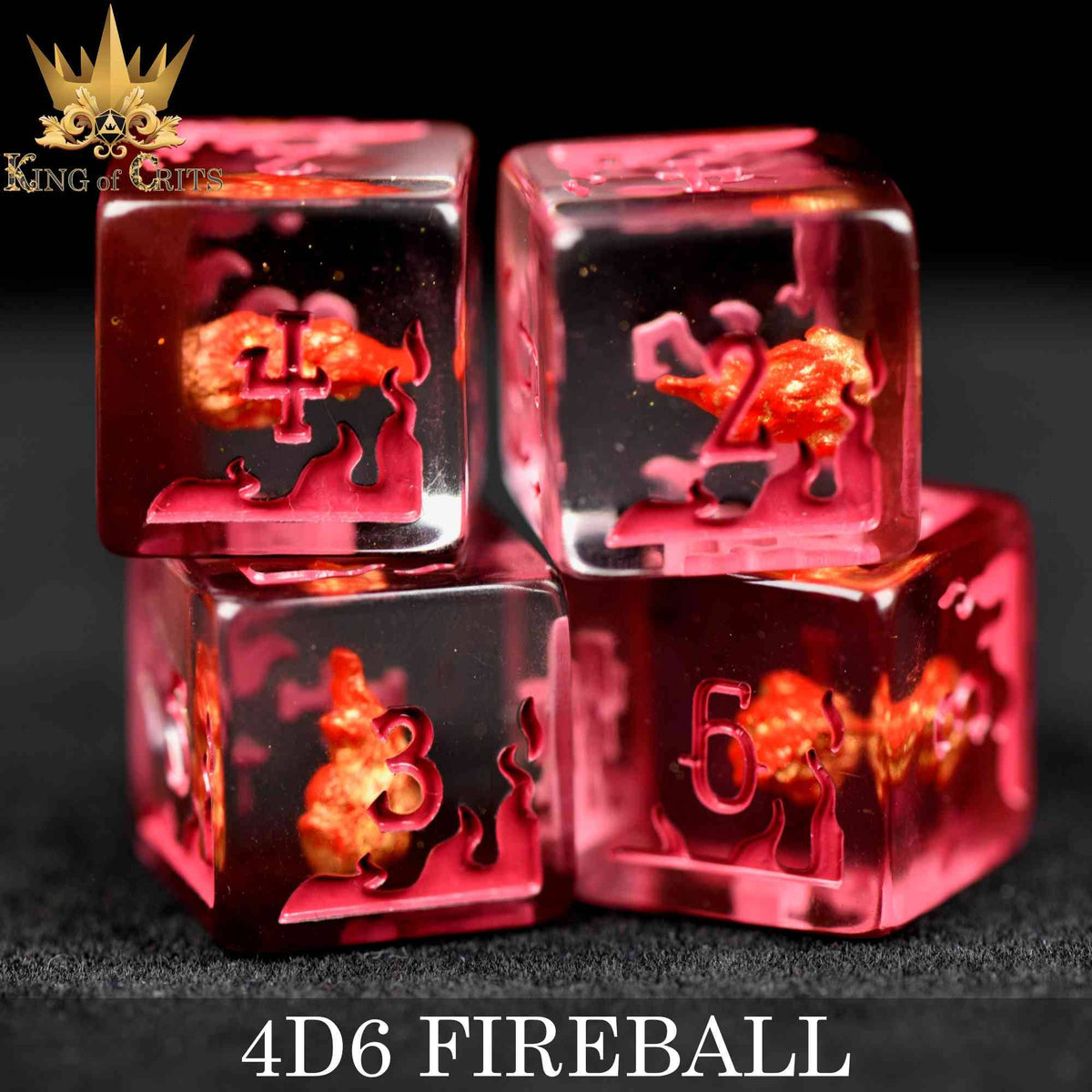 DNDDICE.COM Dice > Other Dice Fireball 4D6 Set 758890746491 ER04FIRE