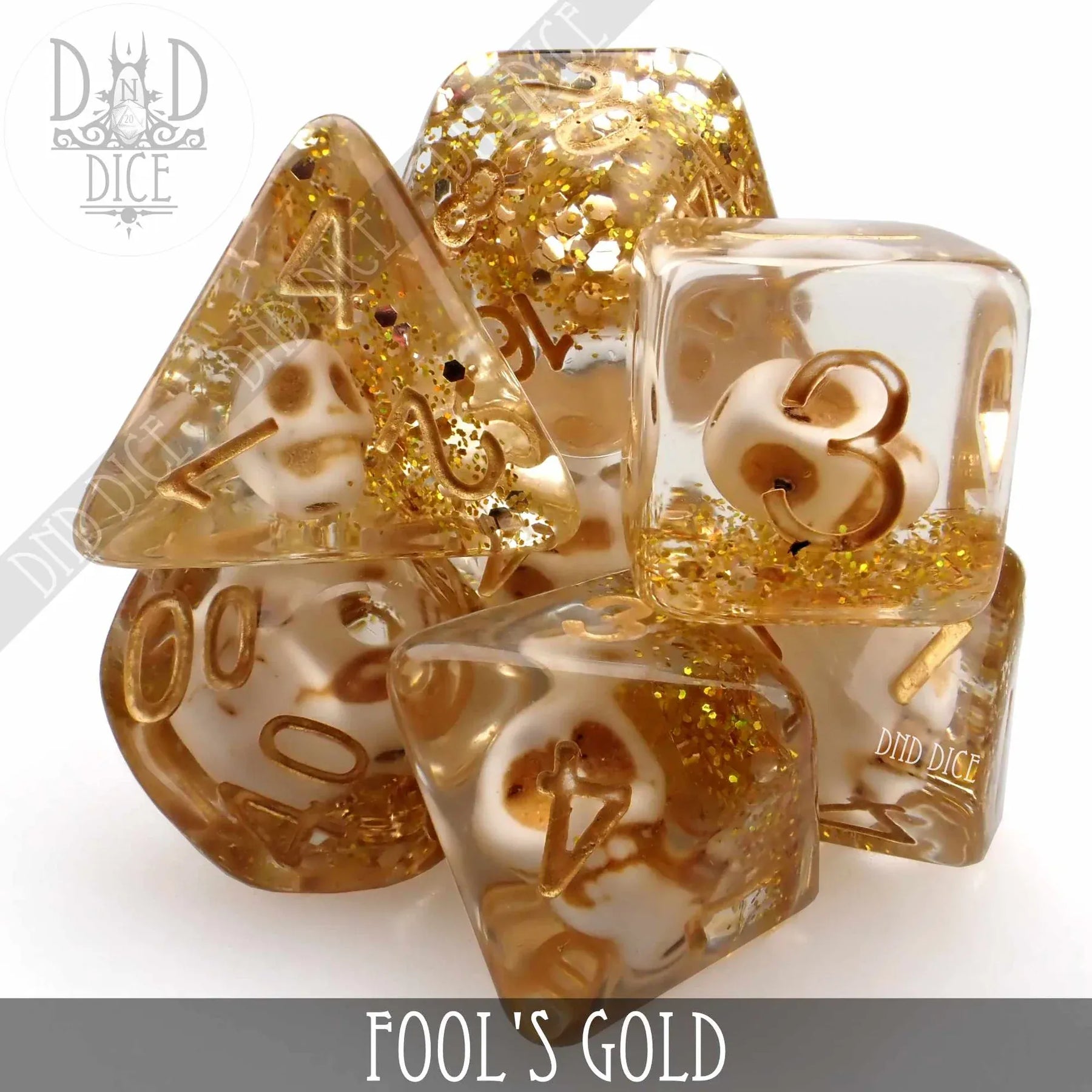DNDDICE.COM Dice > Other Dice Fool's Gold - 7 Dice Set 758890739653 PR07FGLD