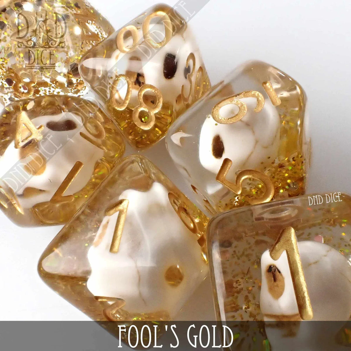DNDDICE.COM Dice > Other Dice Fool's Gold - 7 Dice Set 758890739653 PR07FGLD