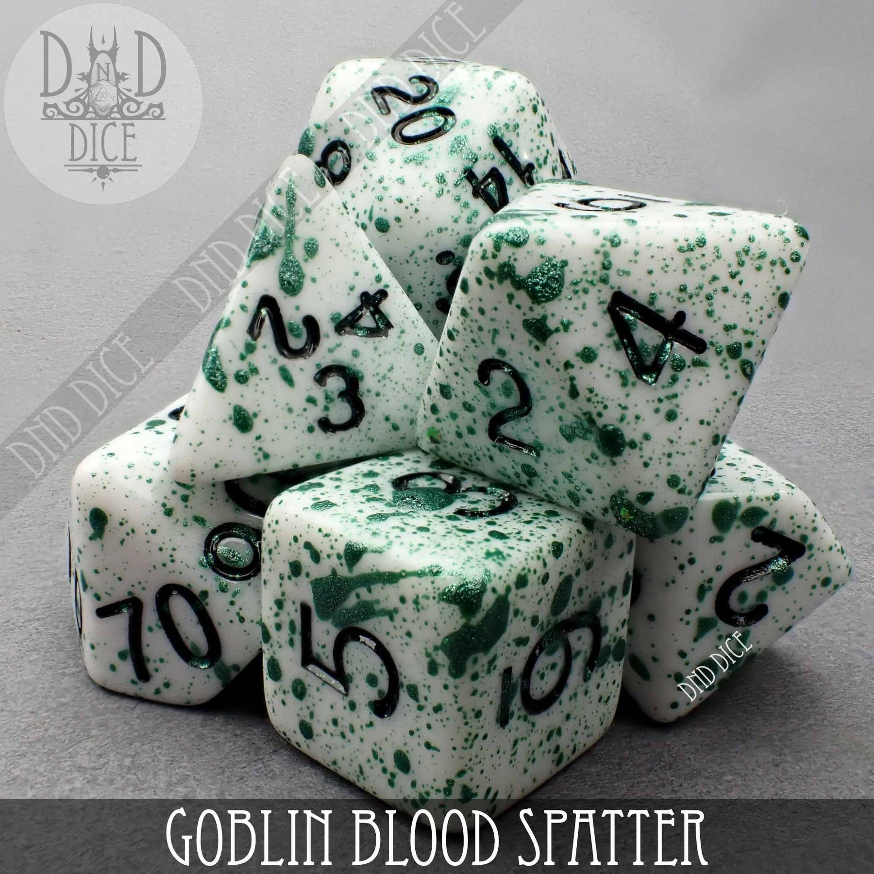 DNDDICE.COM Dice > Other Dice Goblin Blood Spatter (Hand-Painted) 758890739776 EA07GBSP
