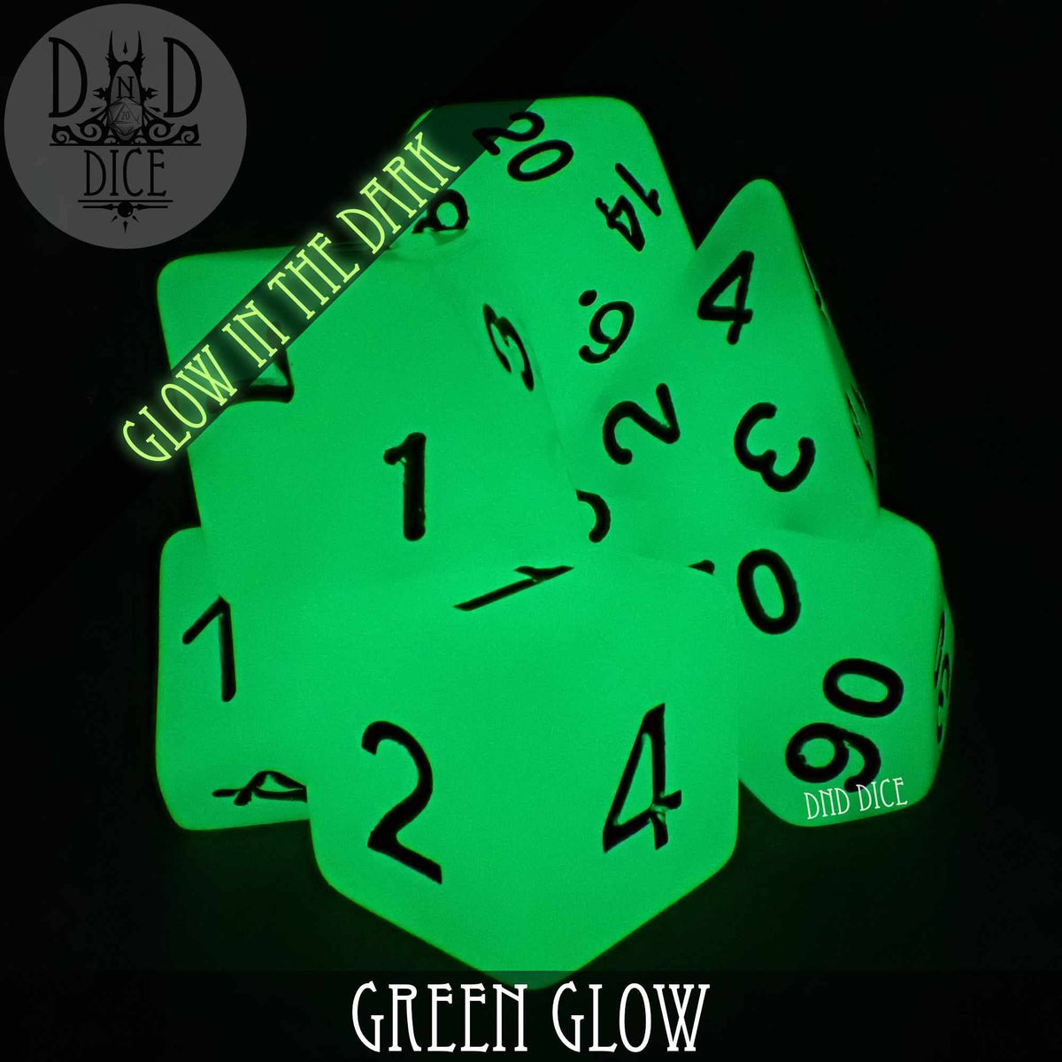 DNDDICE.COM Dice > Other Dice Green Glow in the Dark 758890739905 PA07GGLO