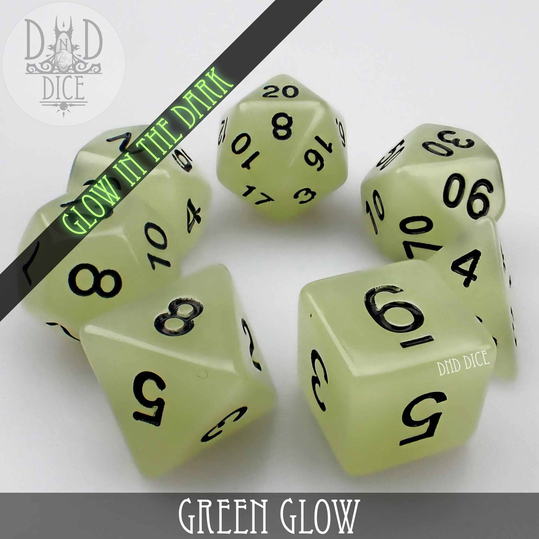 DNDDICE.COM Dice > Other Dice Green Glow in the Dark 758890739905 PA07GGLO