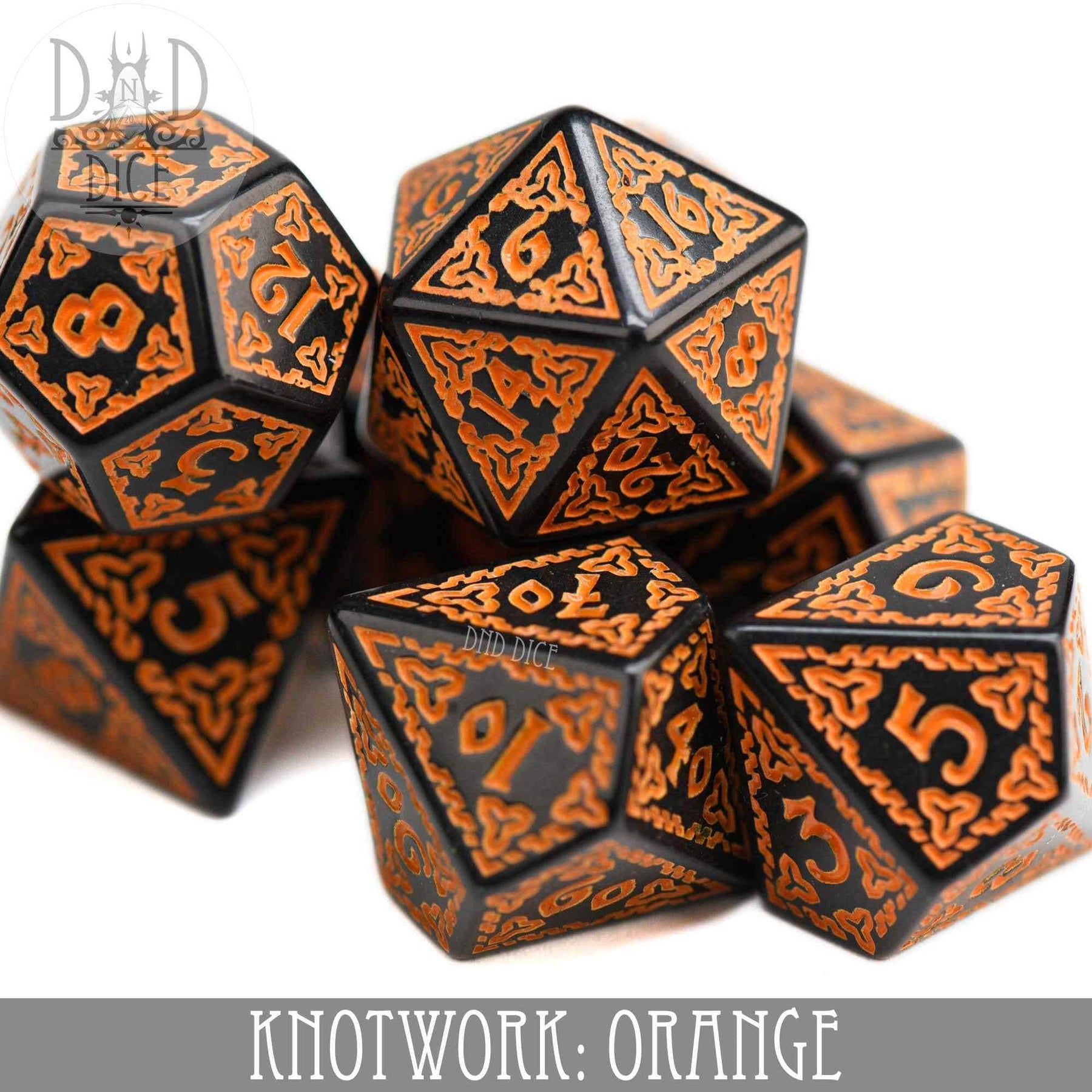 DNDDICE.COM Dice > Other Dice Knotwork: Orange 758890748136 PA07KNOT3