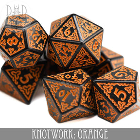 DNDDICE.COM Dice > Other Dice Knotwork: Orange 758890748136 PA07KNOT3