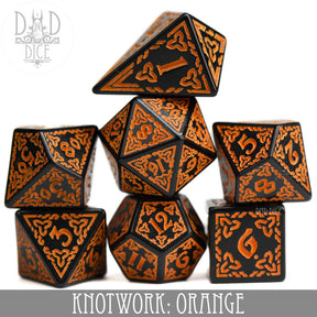 DNDDICE.COM Dice > Other Dice Knotwork: Orange 758890748136 PA07KNOT3