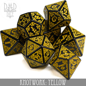 DNDDICE.COM Dice > Other Dice Knotwork: Yellow 758890748167 PA07KNOT6