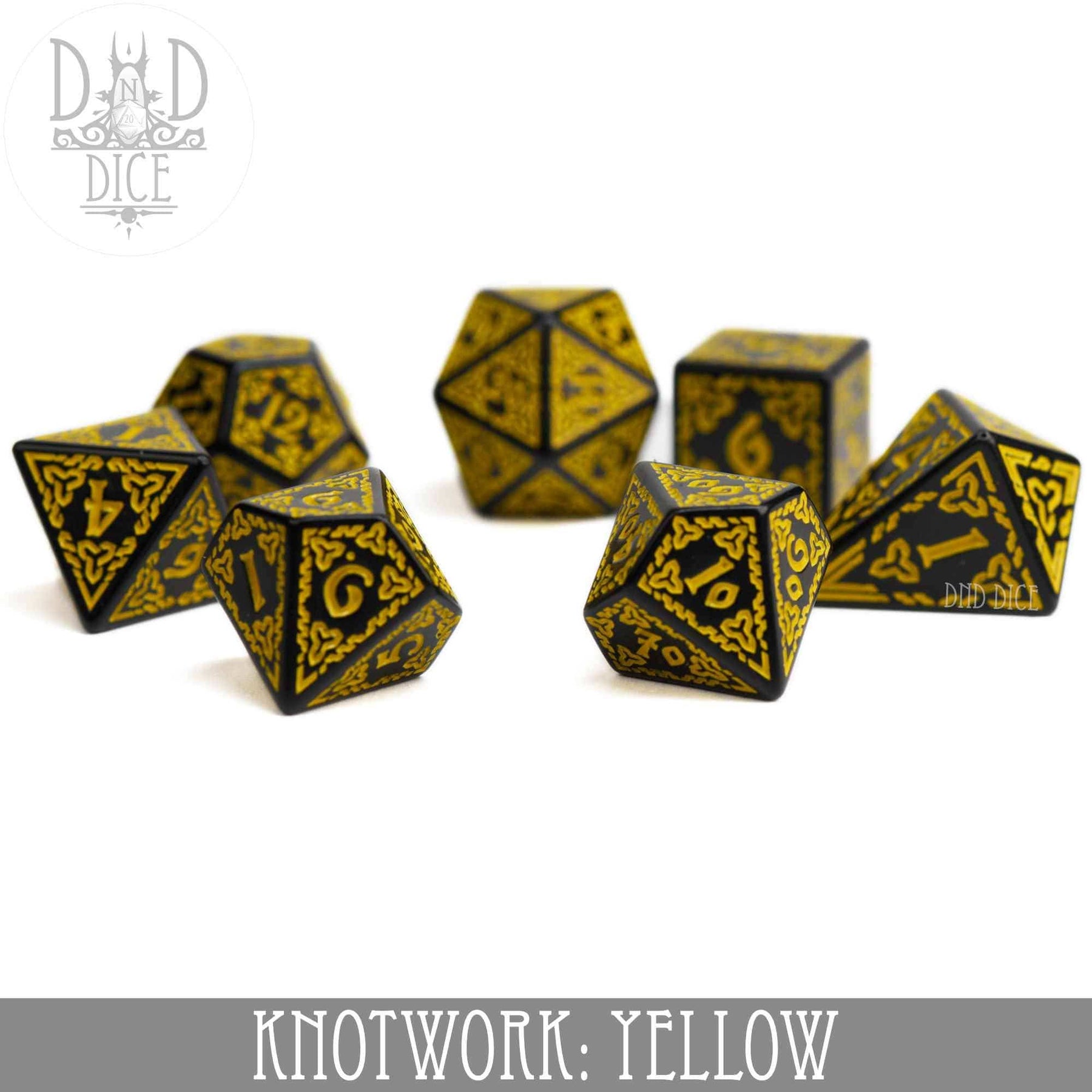 DNDDICE.COM Dice > Other Dice Knotwork: Yellow 758890748167 PA07KNOT6