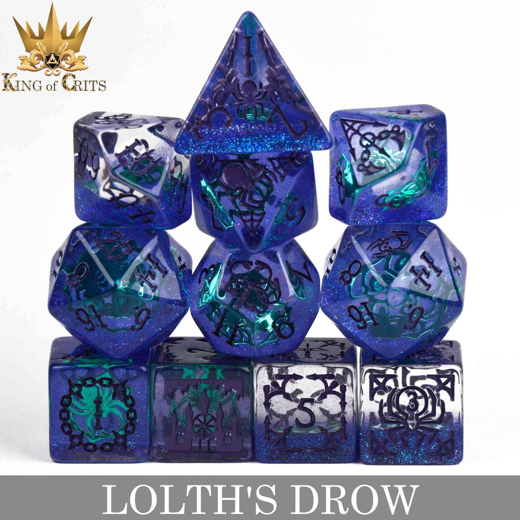 DNDDICE.COM Dice > Other Dice Lolth's Drow - 11 Dice Set 758890746286 ER11DROW