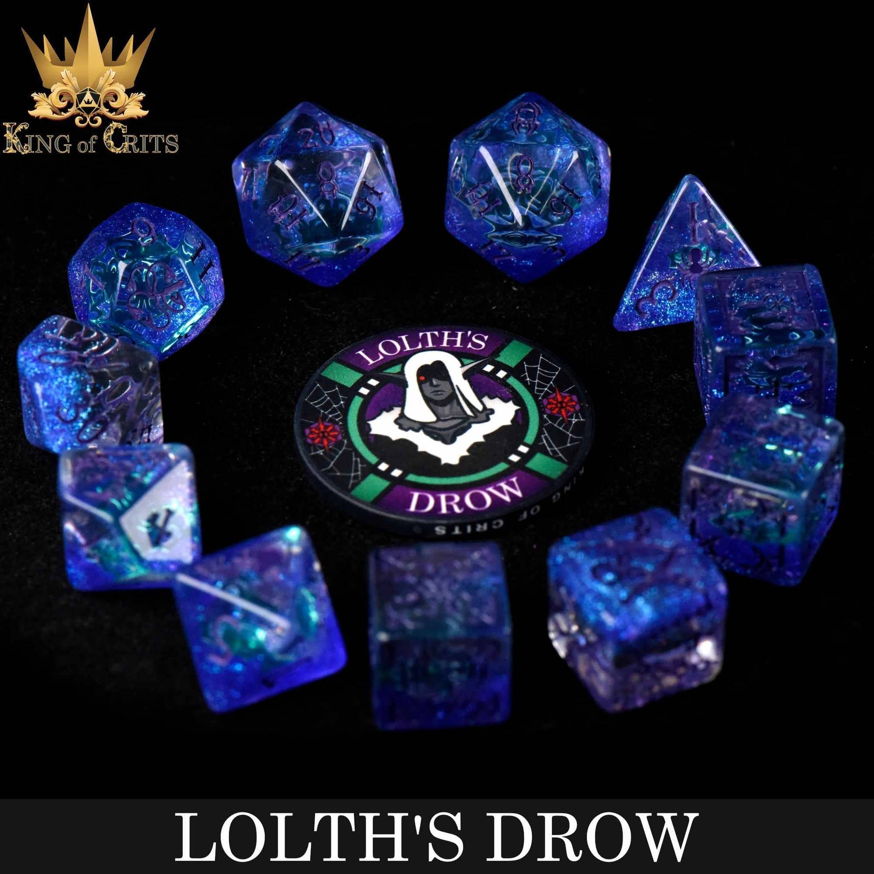 DNDDICE.COM Dice > Other Dice Lolth's Drow - 11 Dice Set 758890746286 ER11DROW