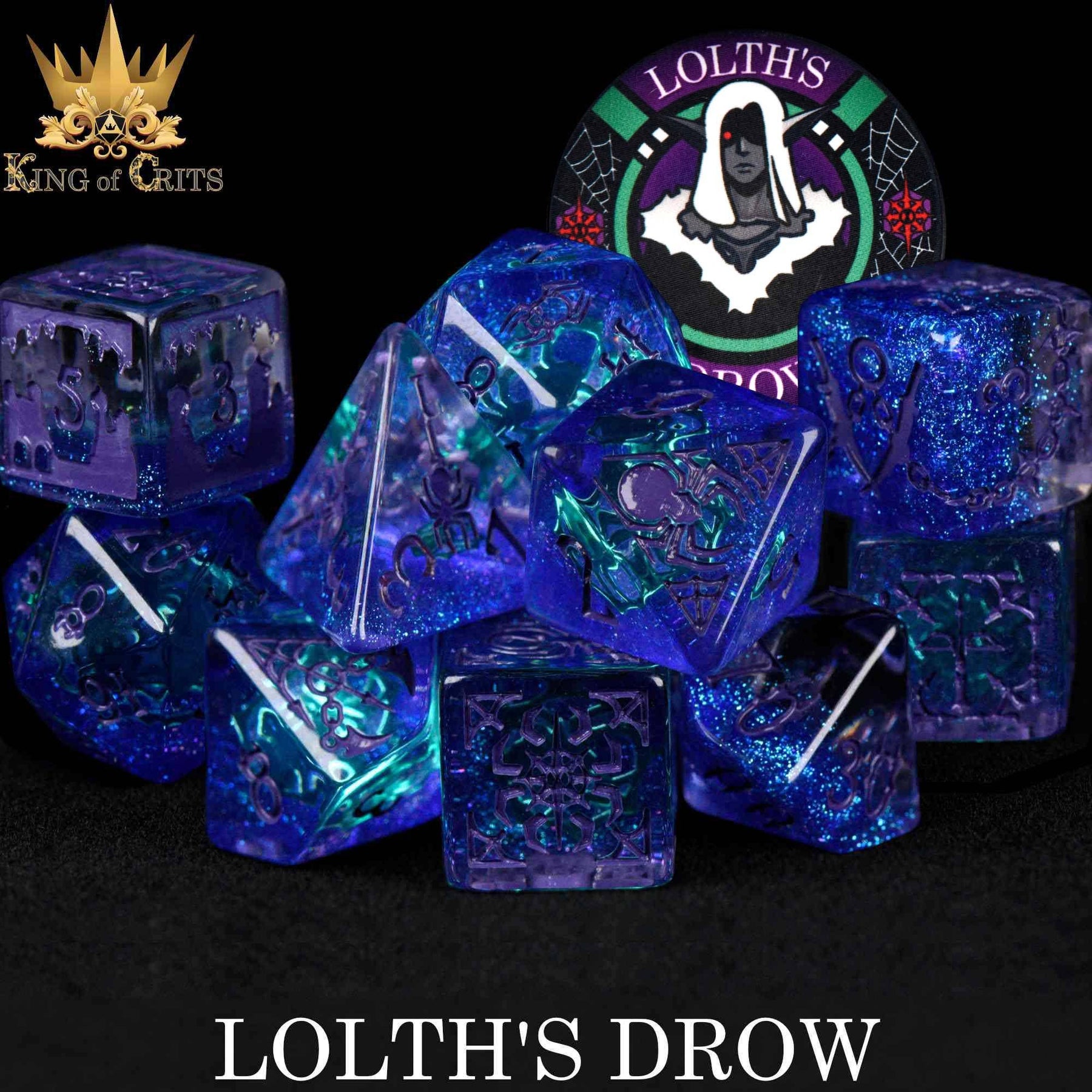 DNDDICE.COM Dice > Other Dice Lolth's Drow - 11 Dice Set 758890746286 ER11DROW