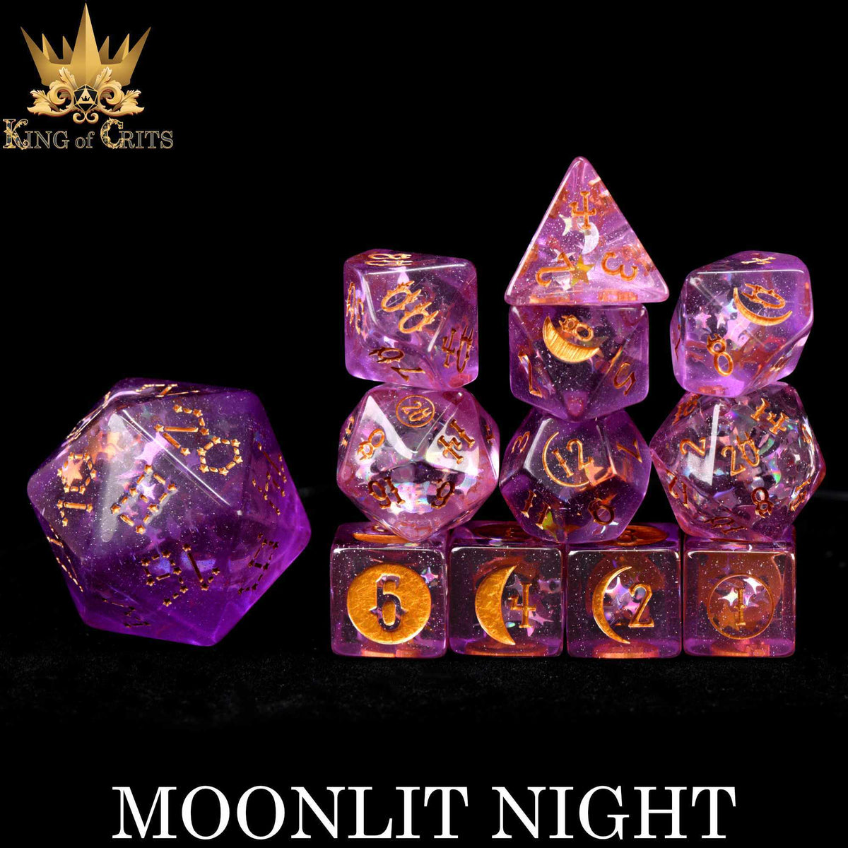 DNDDICE.COM Dice > Other Dice Moonlit Night - 12 Dice Set 758890743681 ER12MOON