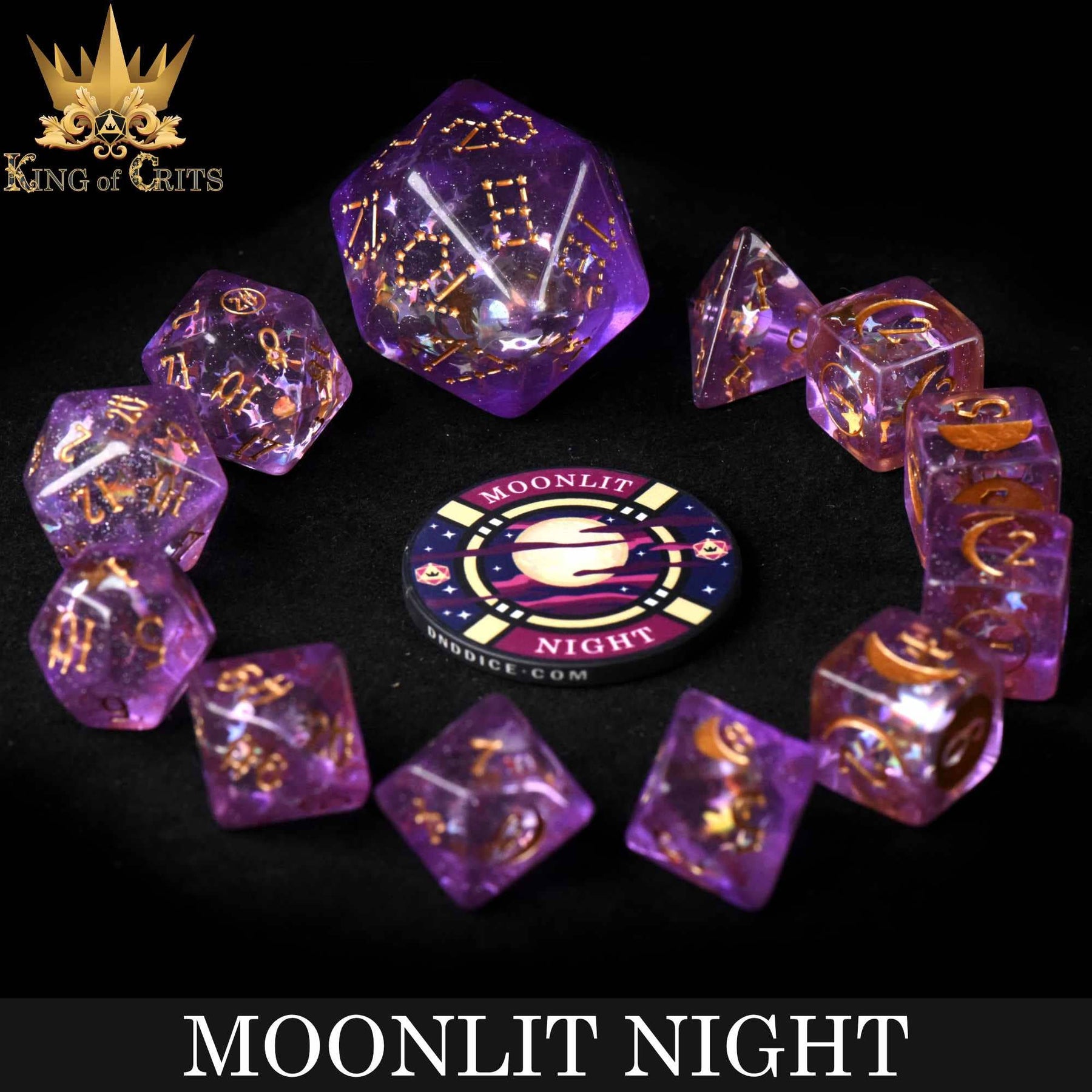 DNDDICE.COM Dice > Other Dice Moonlit Night - 12 Dice Set 758890743681 ER12MOON