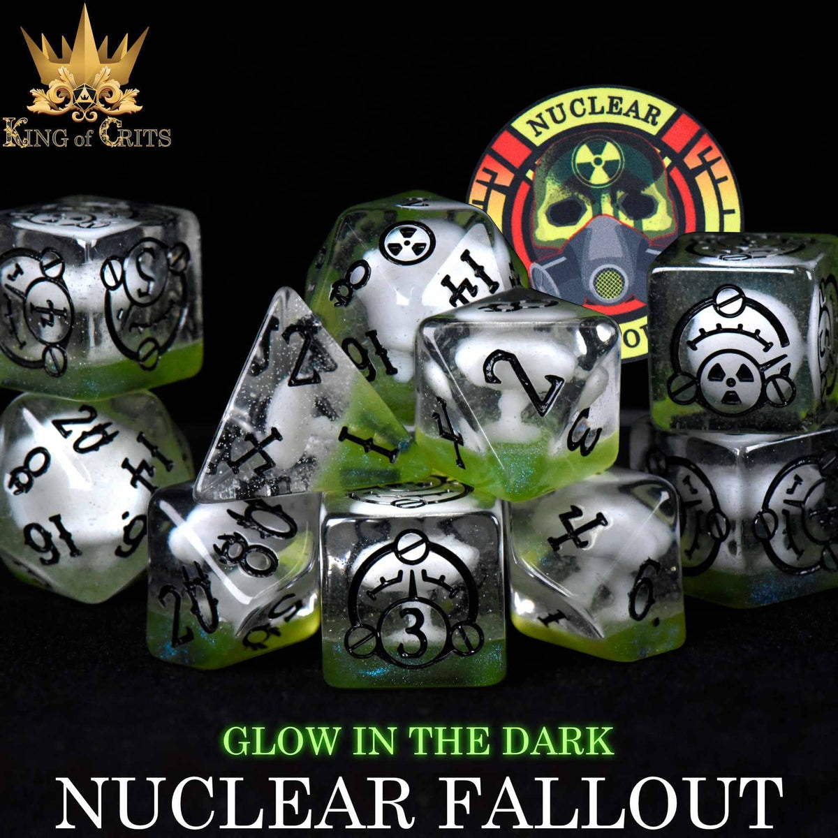 DNDDICE.COM Dice > Other Dice Nuclear Fallout - 11 Dice Set (Glow) 758890744442 ER11NUKE