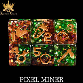 DNDDICE.COM Dice > Other Dice Pixel Miner - 11 Dice Set 758890749874 ER11MINE