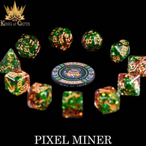 DNDDICE.COM Dice > Other Dice Pixel Miner - 11 Dice Set 758890749874 ER11MINE