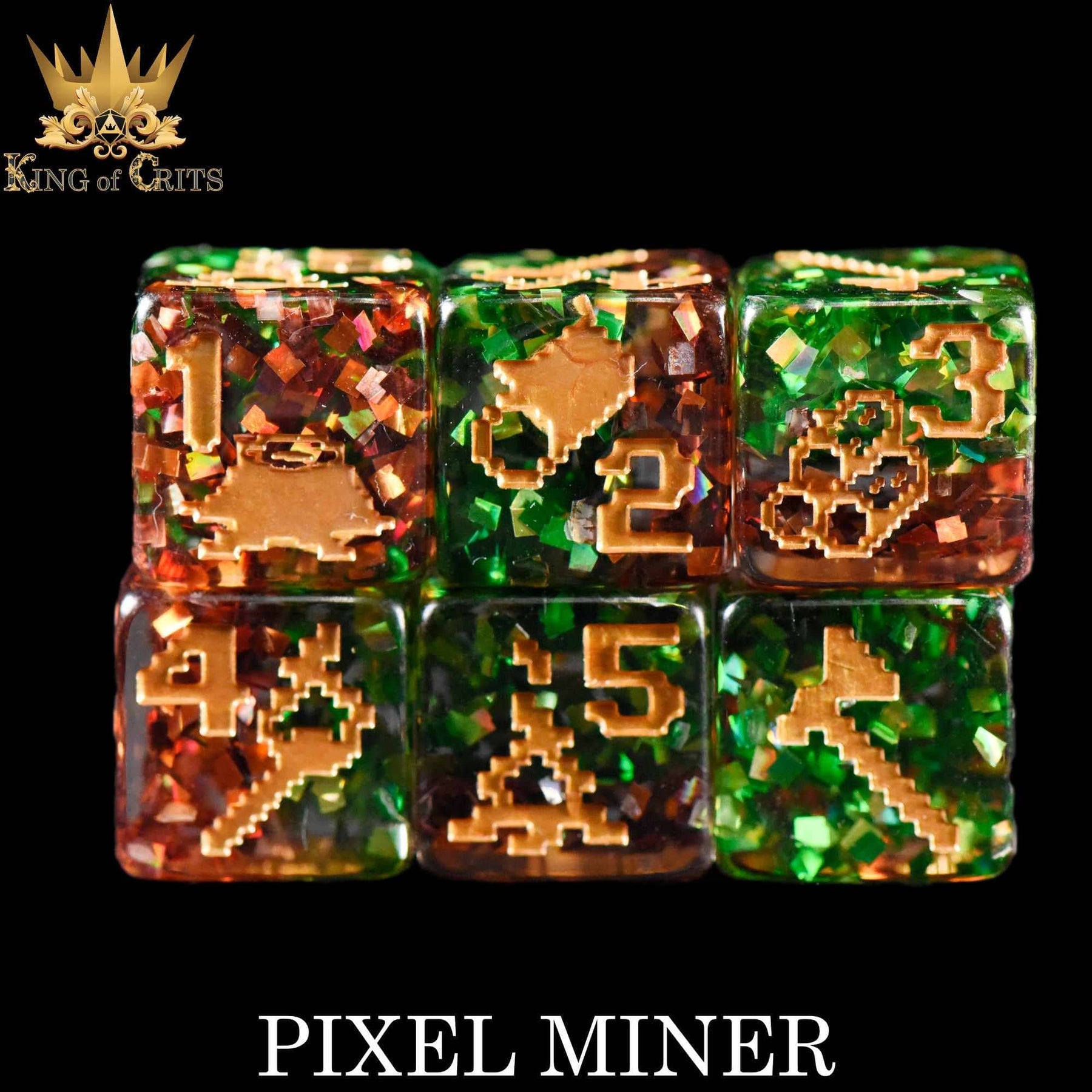 DNDDICE.COM Dice > Other Dice Pixel Miner - 11 Dice Set 758890749874 ER11MINE