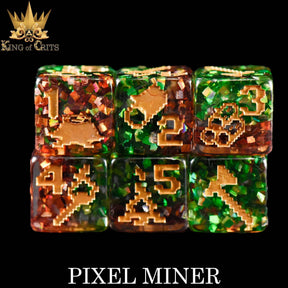 DNDDICE.COM Dice > Other Dice Pixel Miner - 11 Dice Set 758890749874 ER11MINE
