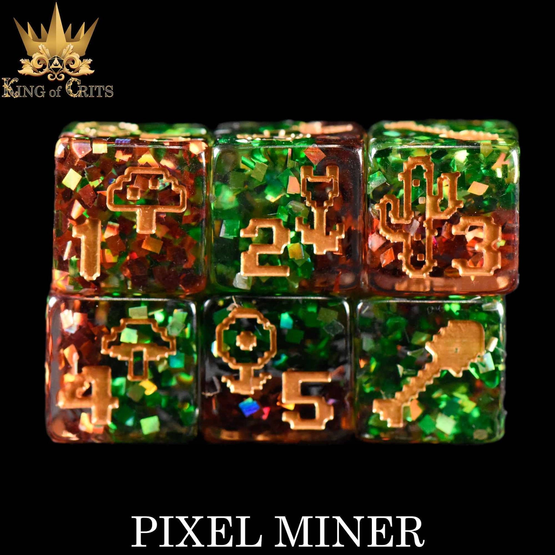 DNDDICE.COM Dice > Other Dice Pixel Miner - 11 Dice Set 758890749874 ER11MINE