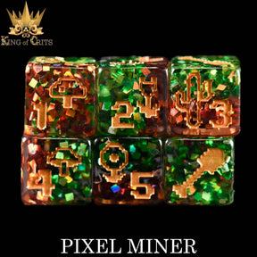 DNDDICE.COM Dice > Other Dice Pixel Miner - 11 Dice Set 758890749874 ER11MINE