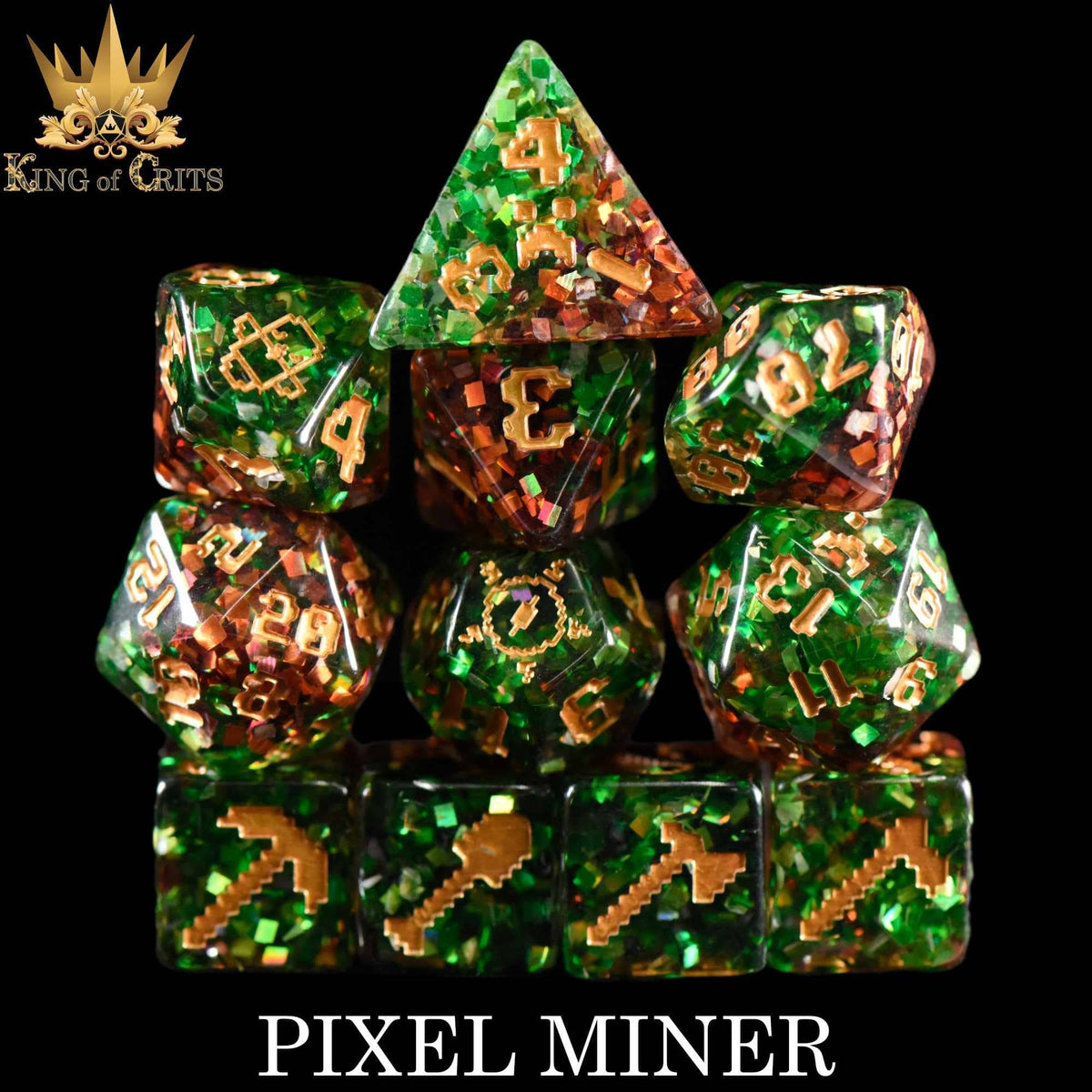 DNDDICE.COM Dice > Other Dice Pixel Miner - 11 Dice Set 758890749874 ER11MINE