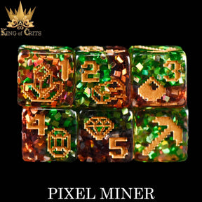 DNDDICE.COM Dice > Other Dice Pixel Miner - 11 Dice Set 758890749874 ER11MINE
