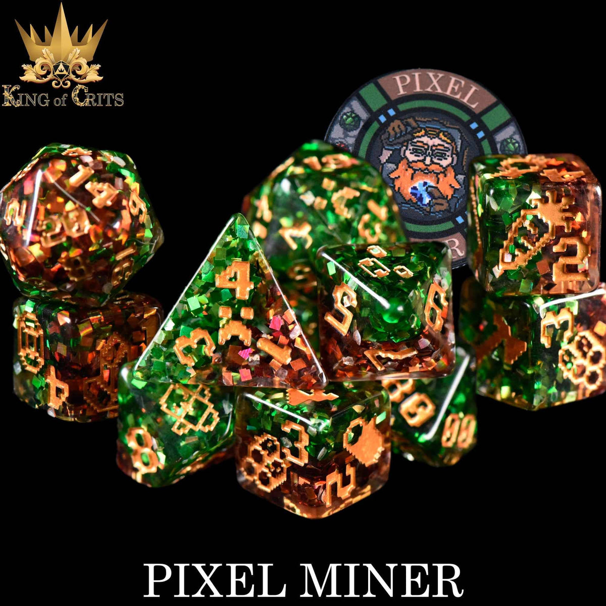 DNDDICE.COM Dice > Other Dice Pixel Miner - 11 Dice Set 758890749874 ER11MINE
