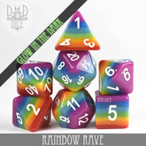 DNDDICE.COM Dice > Other Dice Rainbow Rave (Glow) 758890747849 PR07RAVE