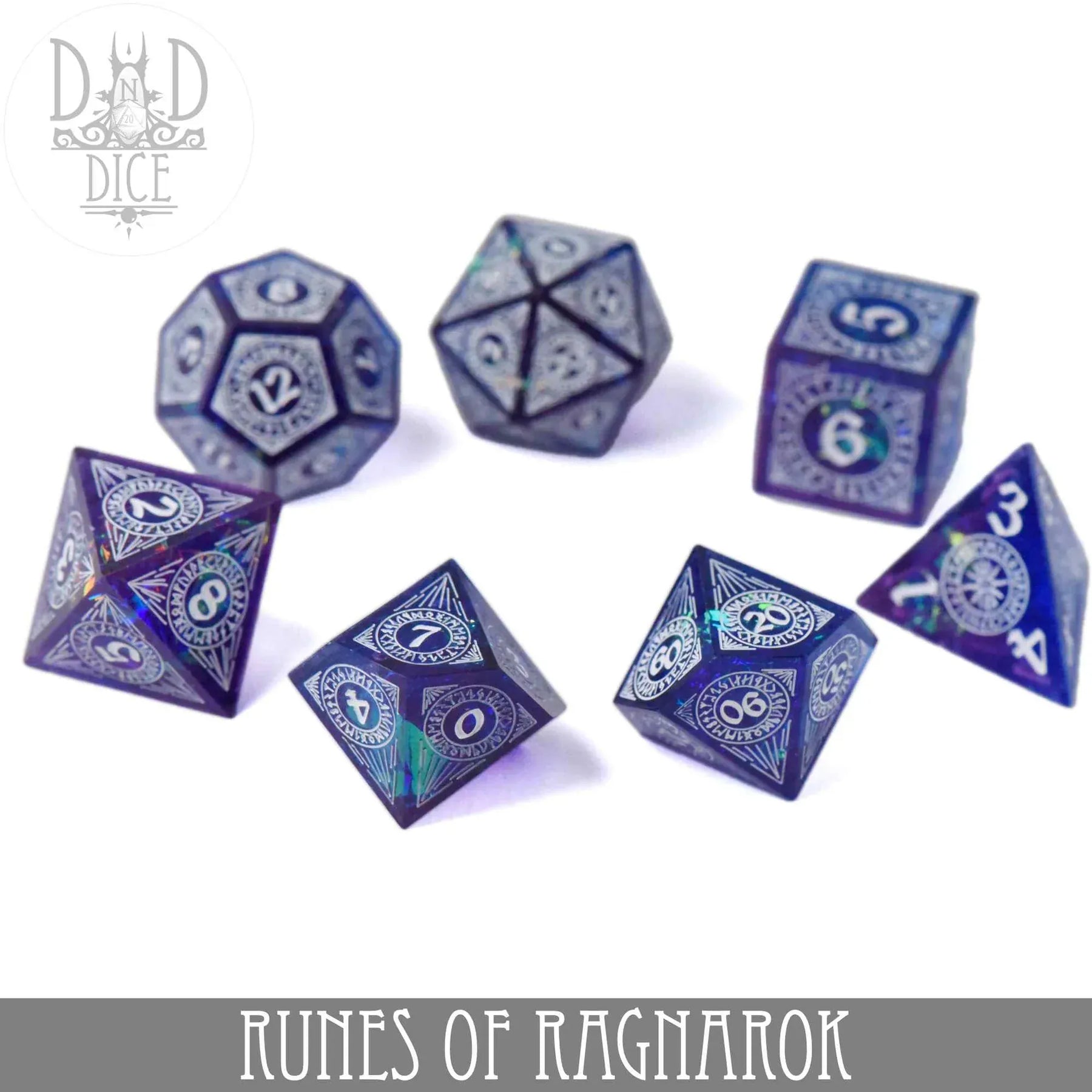 DNDDICE.COM Dice > Other Dice Runes of Ragnarok (Handmade) - 7 Dice Set 758890750139 HM07RUNES