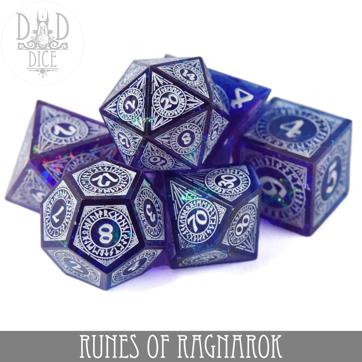 DNDDICE.COM Dice > Other Dice Runes of Ragnarok (Handmade) - 7 Dice Set 758890750139 HM07RUNES