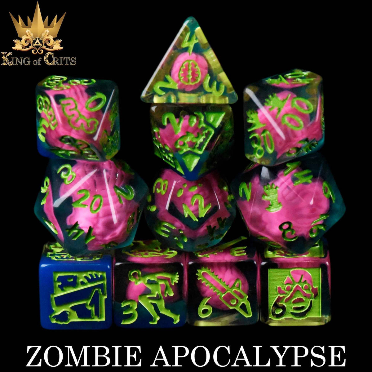 DNDDICE.COM Dice > Other Dice Zombie Apocalypse 11 Dice Set 758890750160 ER11ZOMBIE
