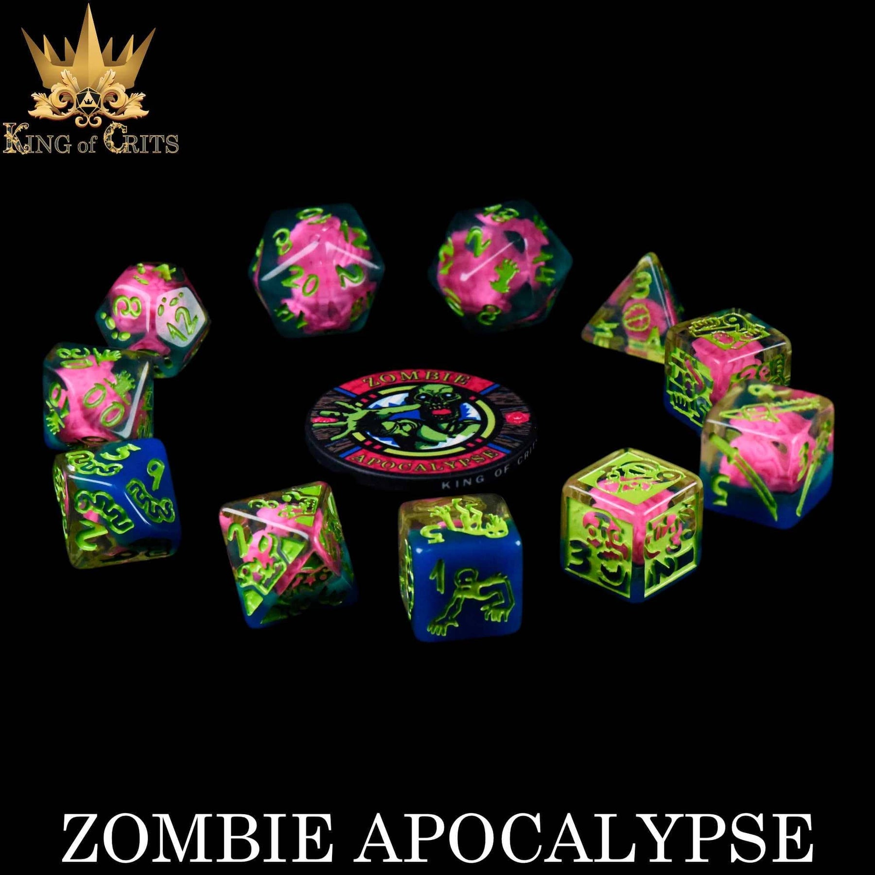 DNDDICE.COM Dice > Other Dice Zombie Apocalypse 11 Dice Set 758890750160 ER11ZOMBIE