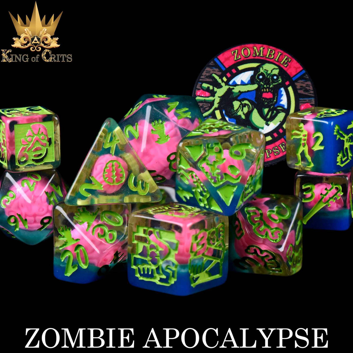 DNDDICE.COM Dice > Other Dice Zombie Apocalypse 11 Dice Set 758890750160 ER11ZOMBIE