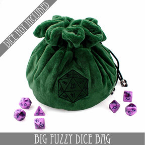 DNDDICE.COM Game Supplies > Dice Storage Big Fuzzy Dice Bag - 6 Colors: Black 758890745388 BIGFUZZYBK