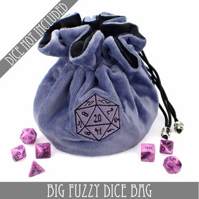 DNDDICE.COM Game Supplies > Dice Storage Big Fuzzy Dice Bag - 6 Colors: Black 758890745388 BIGFUZZYBK