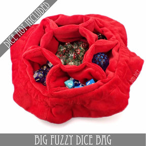 DNDDICE.COM Game Supplies > Dice Storage Big Fuzzy Dice Bag - 6 Colors: Black 758890745388 BIGFUZZYBK