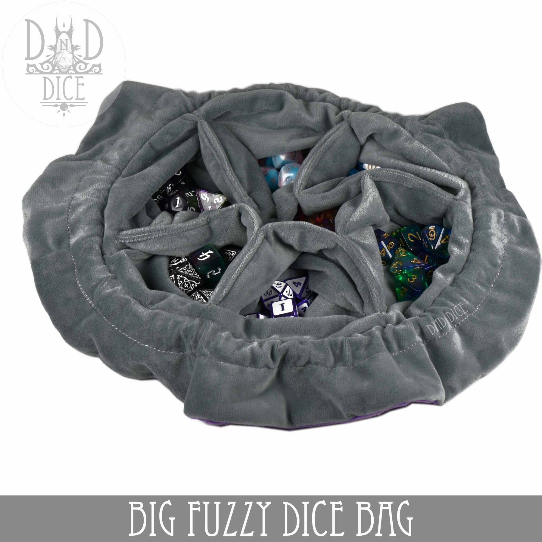DNDDICE.COM Game Supplies > Dice Storage Big Fuzzy Dice Bag - 6 Colors: Green 758890745395 BIGFUZZYGR