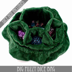 DNDDICE.COM Game Supplies > Dice Storage Big Fuzzy Dice Bag - 6 Colors: Green 758890745395 BIGFUZZYGR