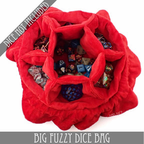 DNDDICE.COM Game Supplies > Dice Storage Big Fuzzy Dice Bag - 6 Colors: Green 758890745395 BIGFUZZYGR