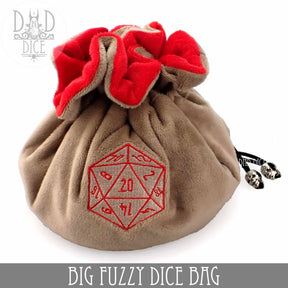 DNDDICE.COM Game Supplies > Dice Storage Big Fuzzy Dice Bag - 6 Colors: Green 758890745395 BIGFUZZYGR