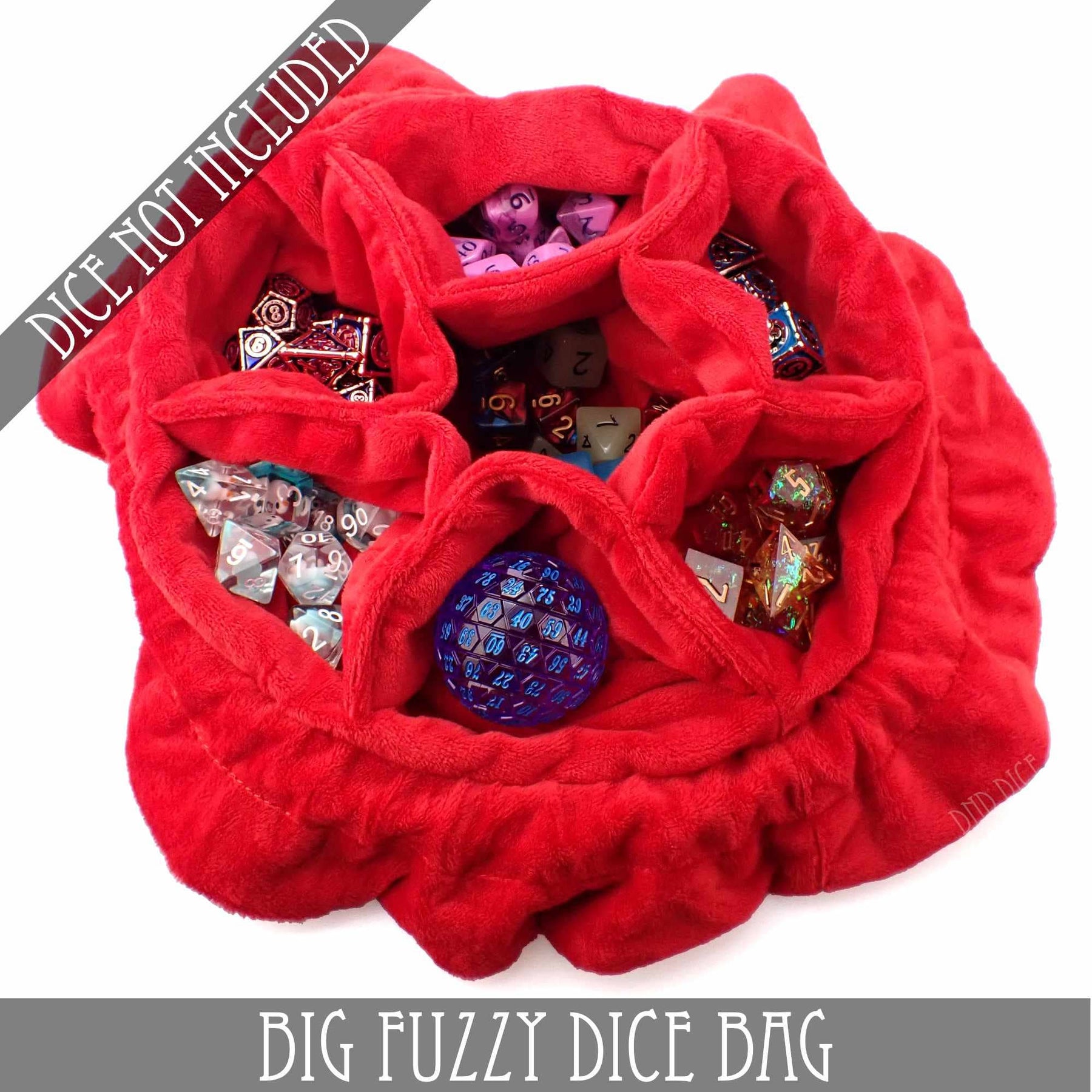DNDDICE.COM Game Supplies > Dice Storage Big Fuzzy Dice Bag - 6 Colors: Pink 758890747580 BIGFUZZYPK