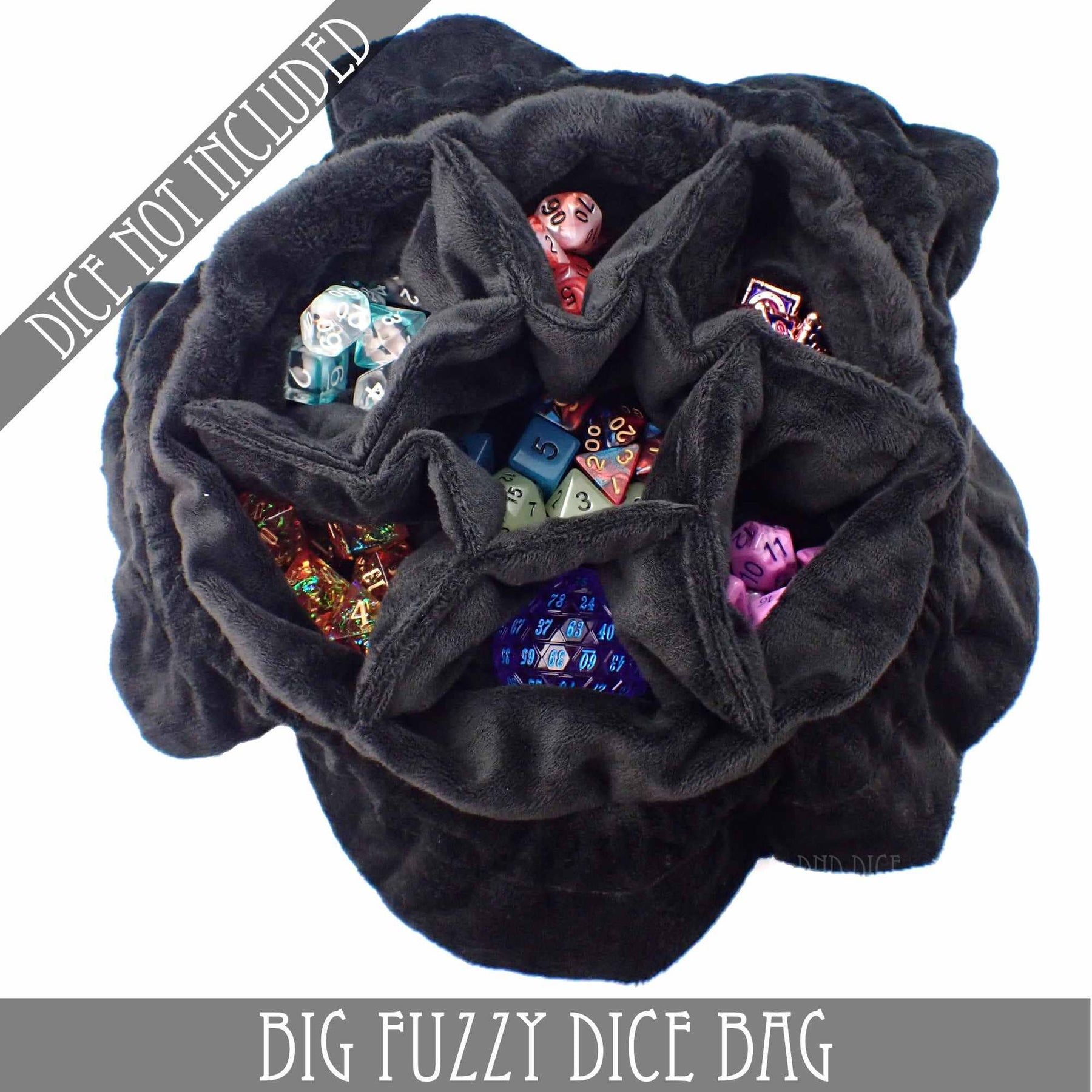 DNDDICE.COM Game Supplies > Dice Storage Big Fuzzy Dice Bag - 6 Colors: Purple 758890747573 BIGFUZZYPU