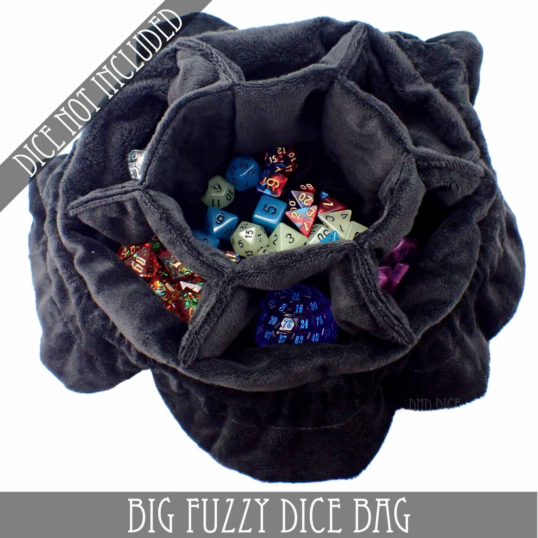 DNDDICE.COM Game Supplies > Dice Storage Big Fuzzy Dice Bag - 6 Colors: Purple 758890747573 BIGFUZZYPU