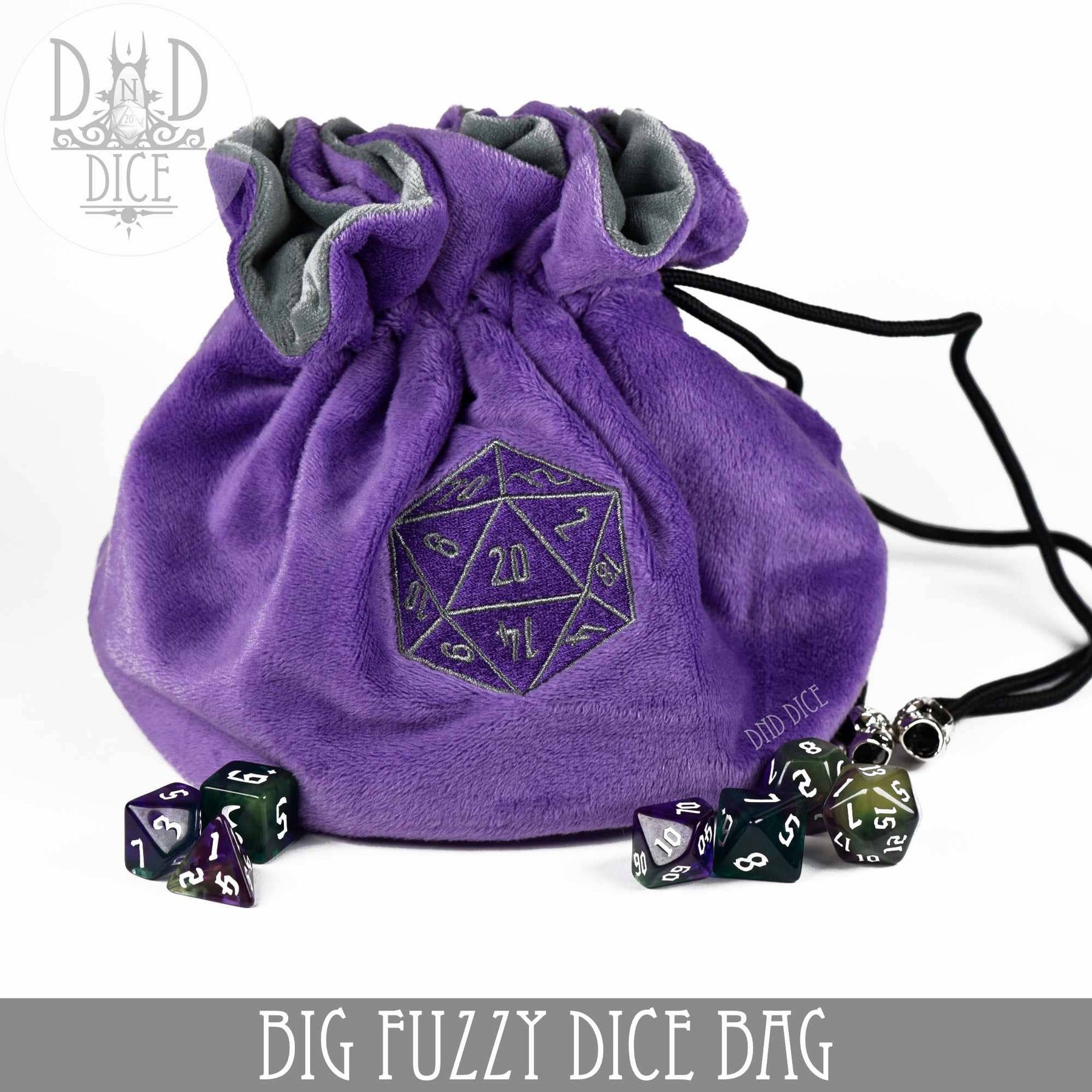 DNDDICE.COM Game Supplies > Dice Storage Big Fuzzy Dice Bag - 6 Colors: Purple 758890747573 BIGFUZZYPU